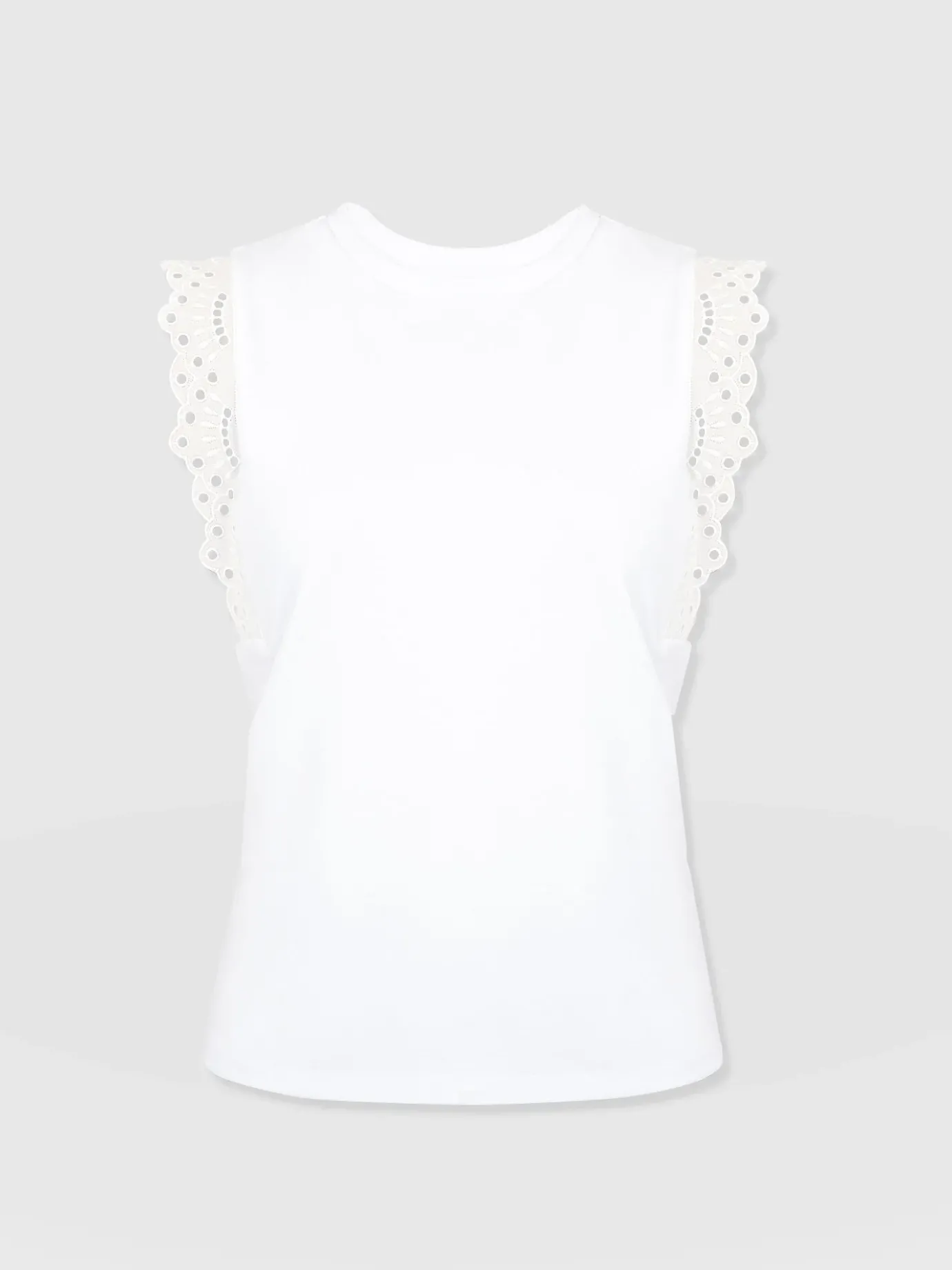 T-shirts & Tanks|Saint and Sofia Rowan Tee - White Broderie