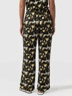 Pants|Saint and Sofia Rowan Wide Leg Pant - Black Daisy Floral