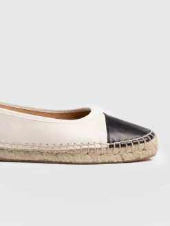 Shoes|Saint and Sofia Rowe Espadrille Tie Pumps - Cream/Black