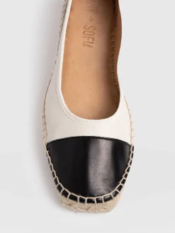 Shoes|Saint and Sofia Rowe Espadrille Tie Pumps - Cream/Black