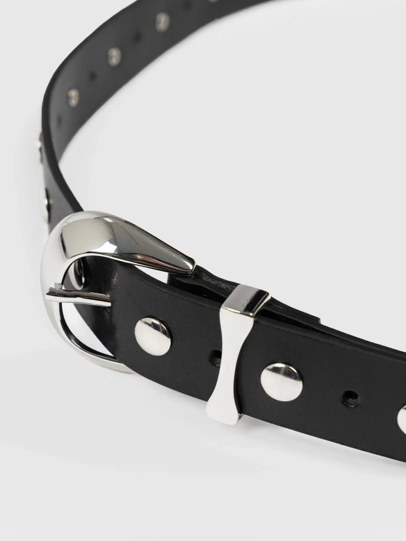 Leather Belts|Accessories|Saint and Sofia Roxie Studded Belt - Black