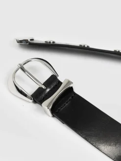 Leather Belts|Accessories|Saint and Sofia Roxie Studded Belt - Black