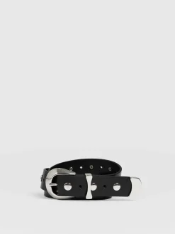 Leather Belts|Accessories|Saint and Sofia Roxie Studded Belt - Black