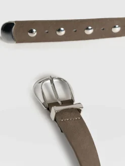 Accessories|Leather Belts|Saint and Sofia Roxie Studded Belt - Taupe