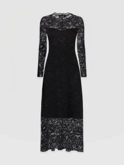Dresses|Saint and Sofia Runway Lace Dress - Black