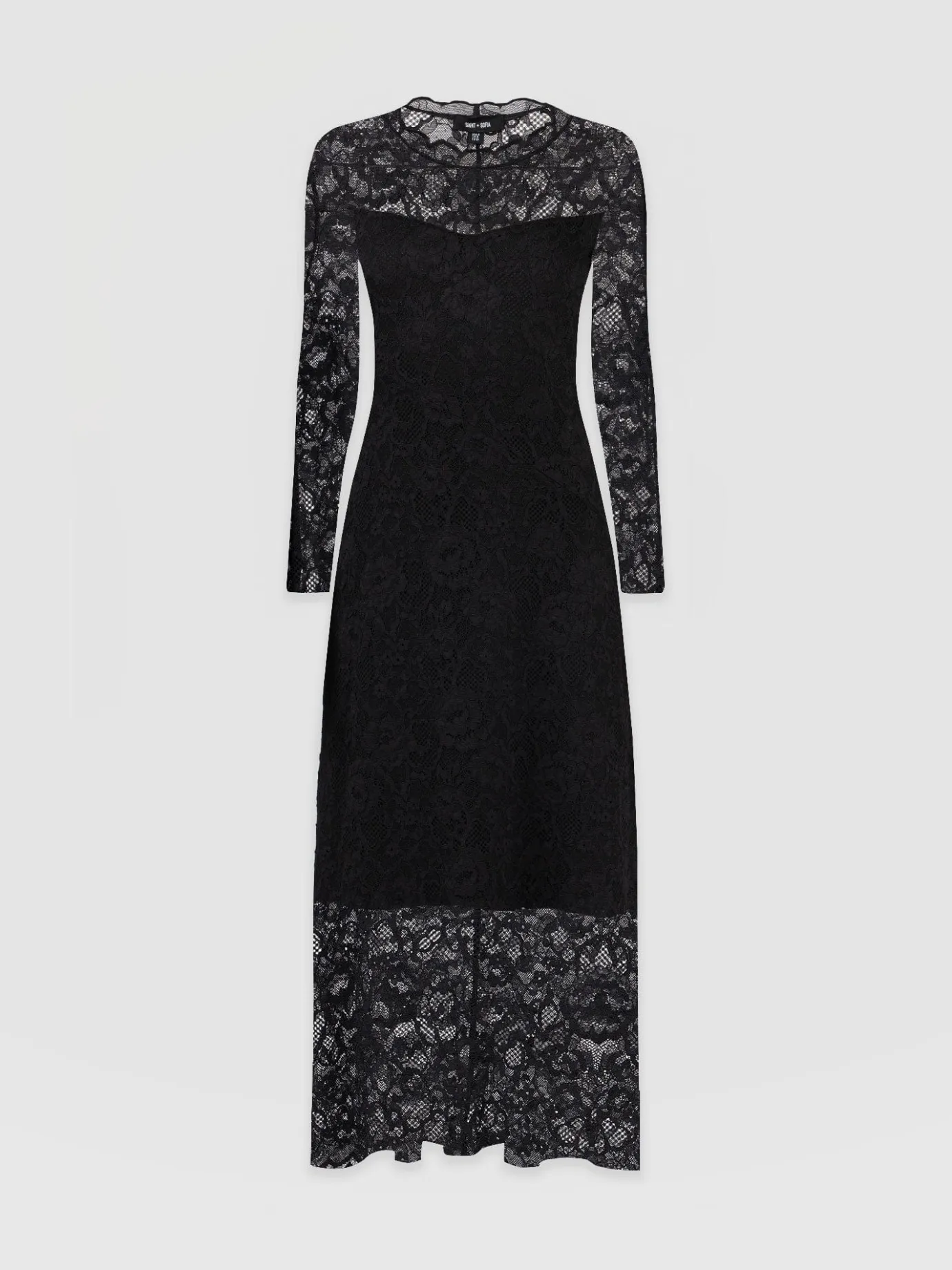 Dresses|Saint and Sofia Runway Lace Dress - Black