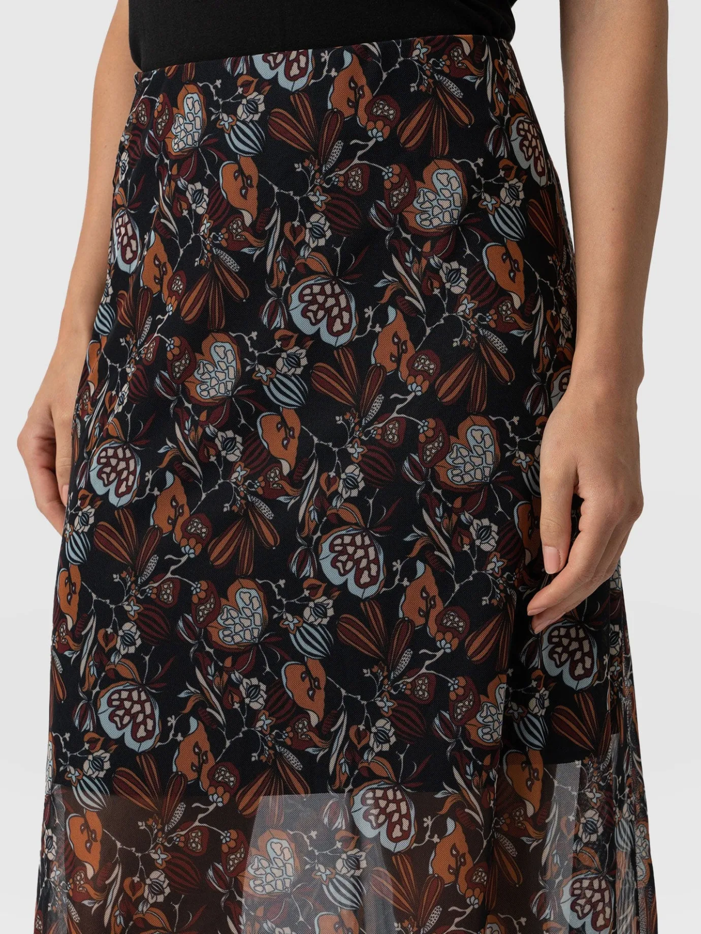 Skirts|Saint and Sofia Runway Mesh Skirt - 70's Paisley