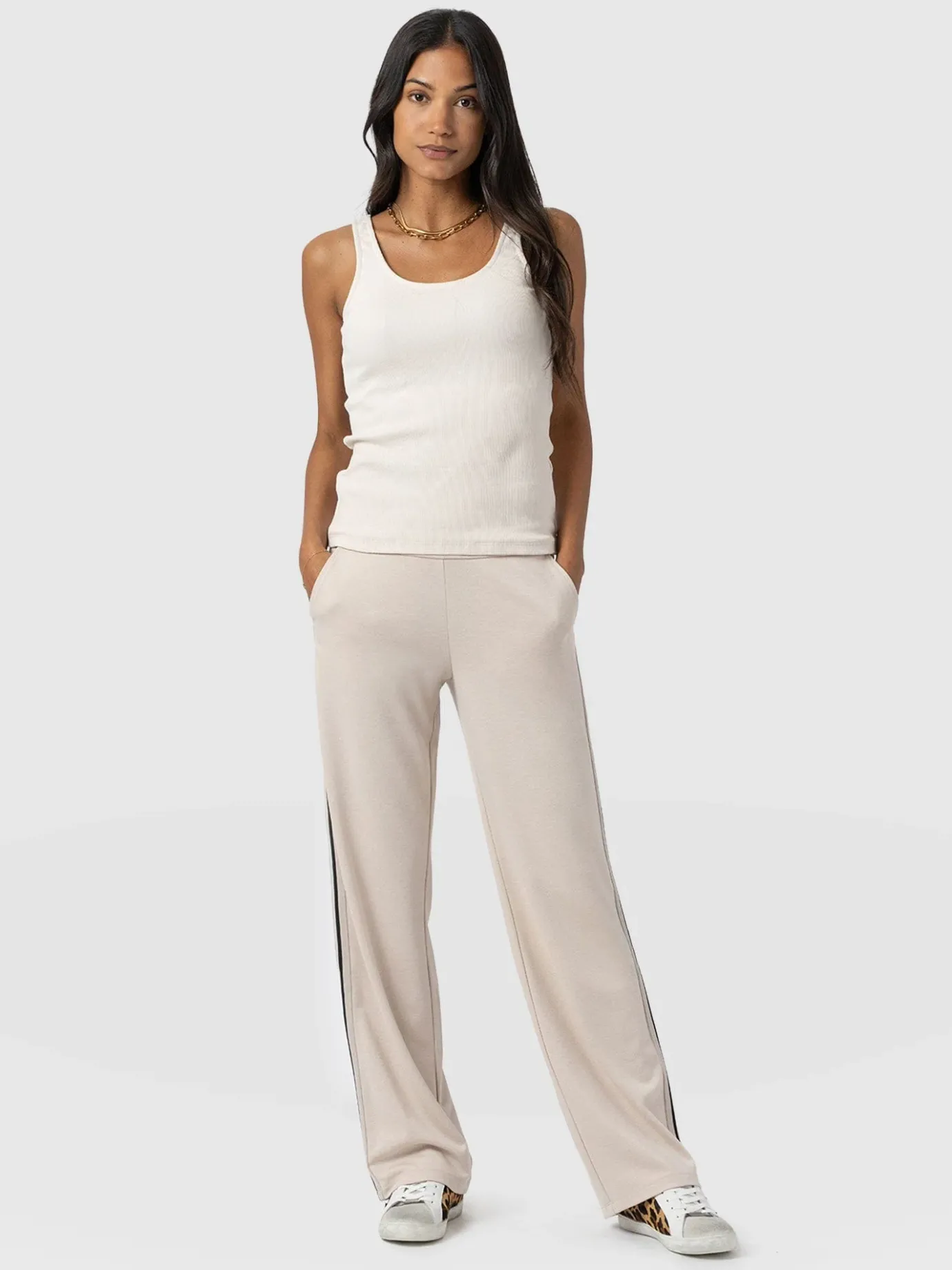 Pants|Saint and Sofia Runway Pant - Light Beige Stripe