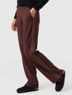 Pants|Saint and Sofia Runway Pant - Maroon - Bronze Stripe
