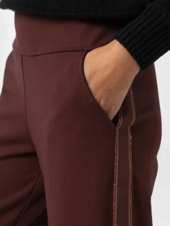 Pants|Saint and Sofia Runway Pant - Maroon - Bronze Stripe