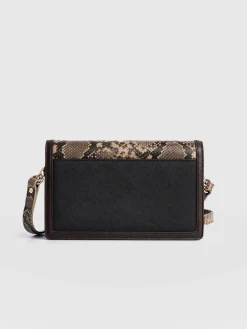 Cross Body Bags|Leather Bags|Saint and Sofia Rylee Cross Body Bag - Brown Snake