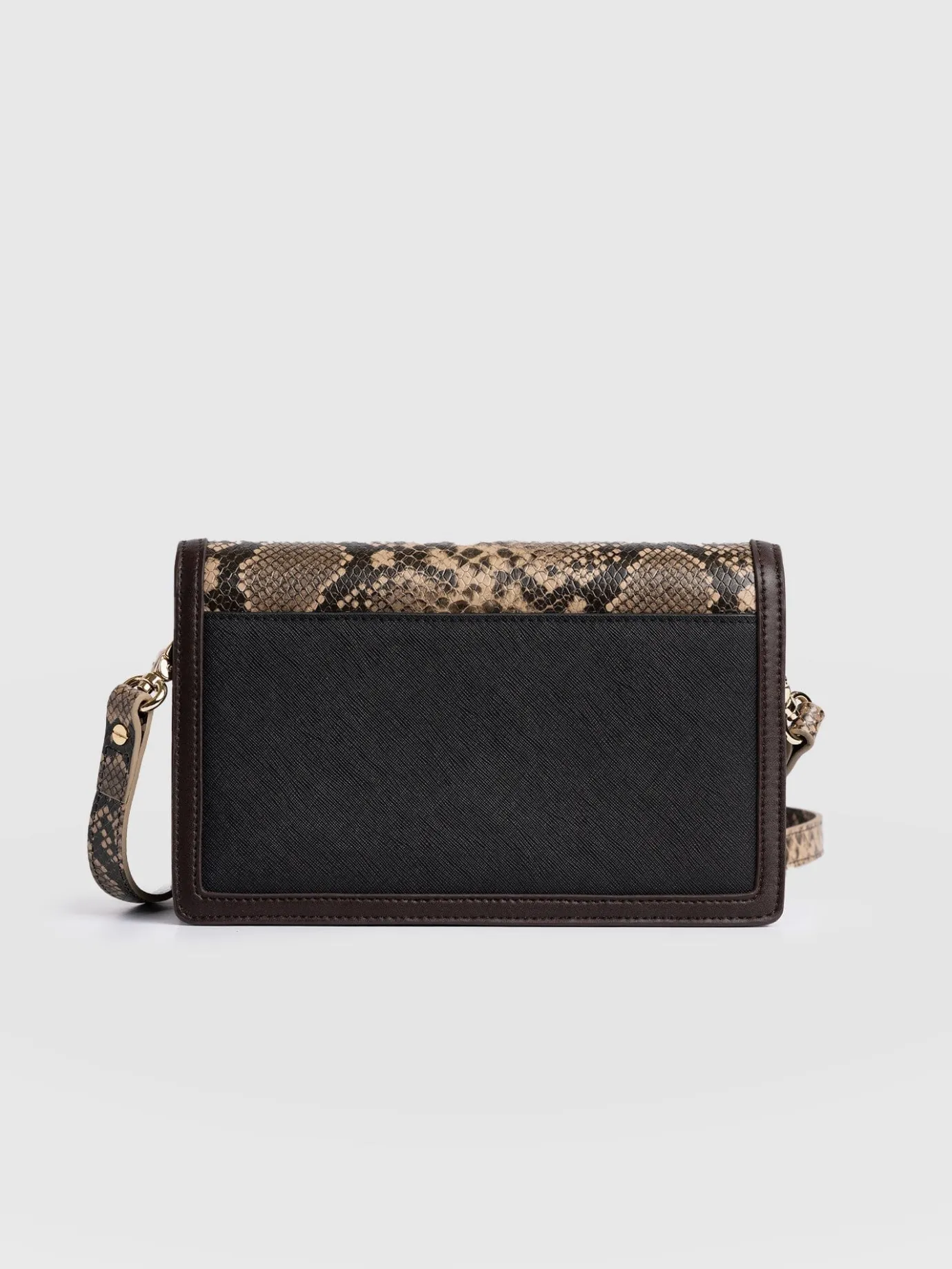 Cross Body Bags|Leather Bags|Saint and Sofia Rylee Cross Body Bag - Brown Snake