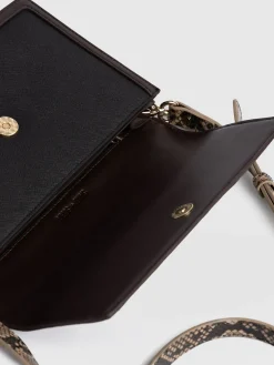 Cross Body Bags|Leather Bags|Saint and Sofia Rylee Cross Body Bag - Brown Snake