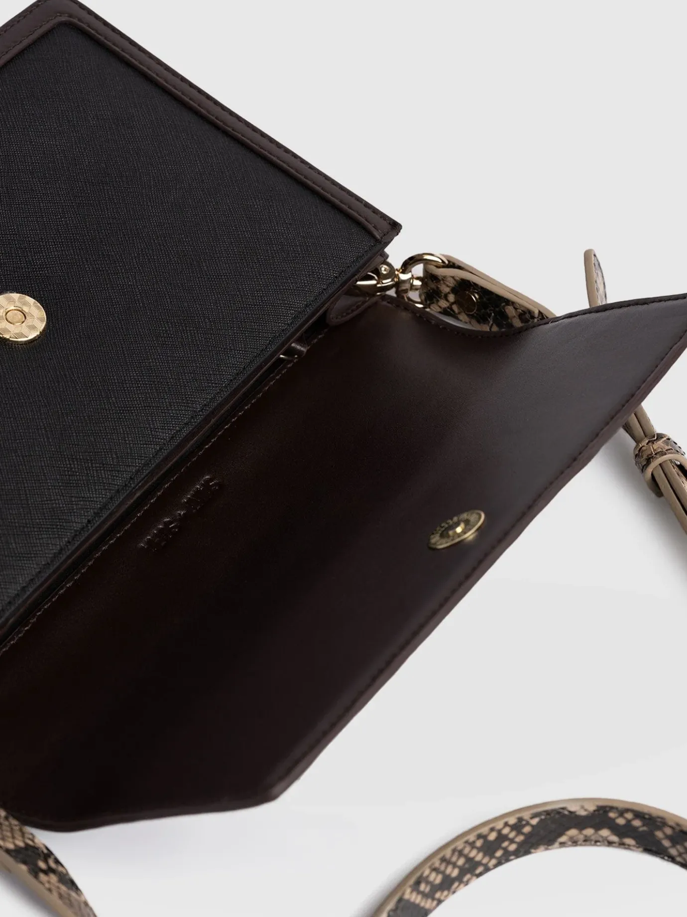 Cross Body Bags|Leather Bags|Saint and Sofia Rylee Cross Body Bag - Brown Snake