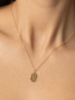 Gold Jewelry|Jewelry|Saint and Sofia Scatter Star Charm Necklace - Gold/Black