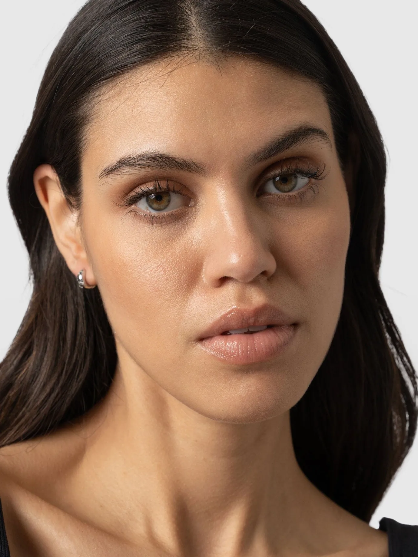 Silver Jewelry|Jewelry|Saint and Sofia Scatter Star Huggie Earrings - Silver/Black