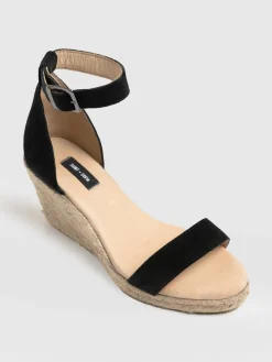 Shoes|Saint and Sofia Serena Espadrille Wedges - Black