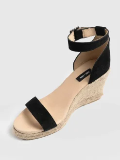 Shoes|Saint and Sofia Serena Espadrille Wedges - Black