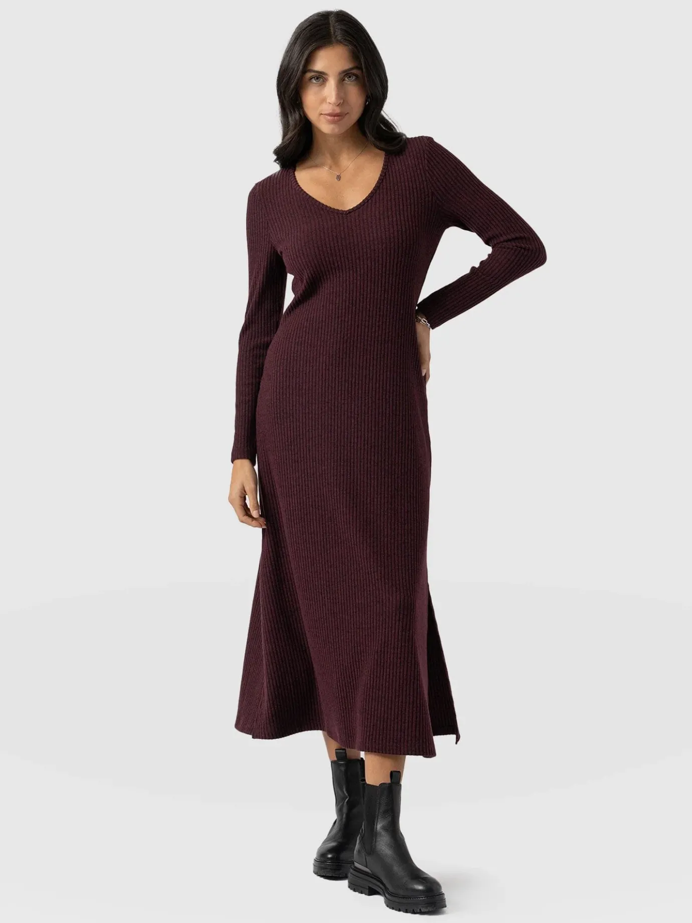 Dresses|Saint and Sofia Sienna Dress - Burgundy