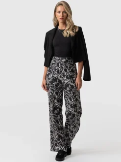 Pants|Saint and Sofia Sienna High Waisted Pant - Black Cream Floral