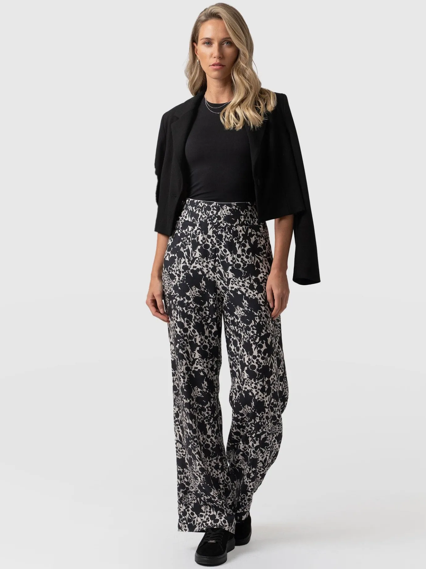 Pants|Saint and Sofia Sienna High Waisted Pant - Black Cream Floral