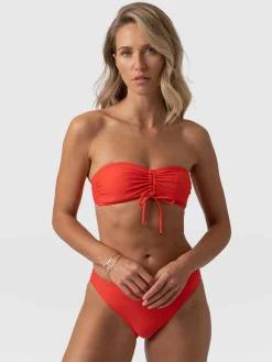 Swimwear|Saint and Sofia Skye Bandeau Bikini Top - Red