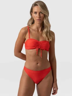 Swimwear|Saint and Sofia Skye Bandeau Bikini Top - Red