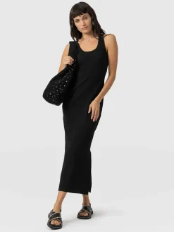 Dresses|Saint and Sofia Sleeveless Rib Dress - Black