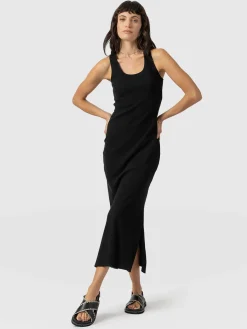Dresses|Saint and Sofia Sleeveless Rib Dress - Black