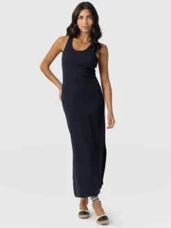 Dresses|Saint and Sofia Sleeveless Rib Dress - Navy