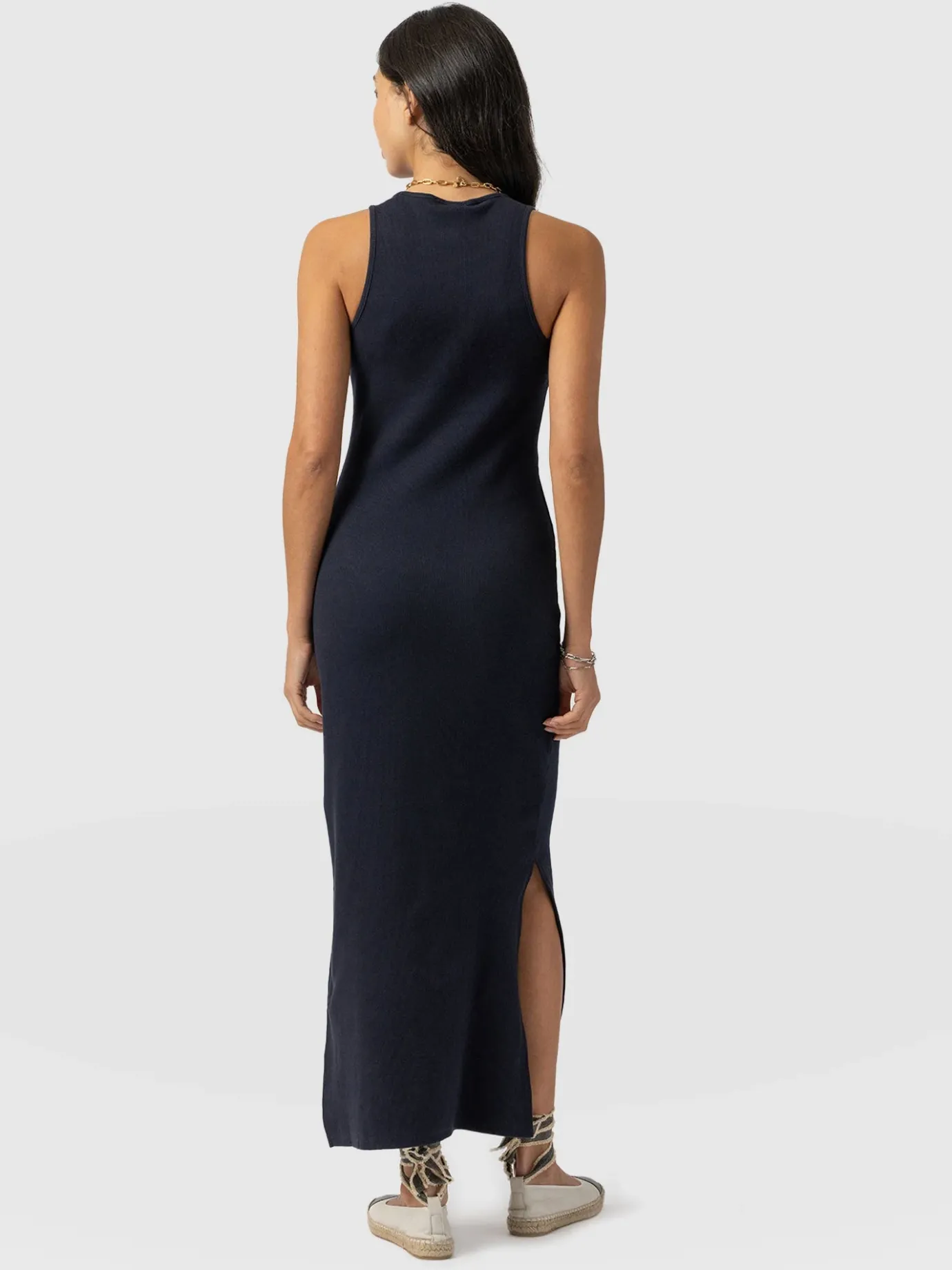 Dresses|Saint and Sofia Sleeveless Rib Dress - Navy