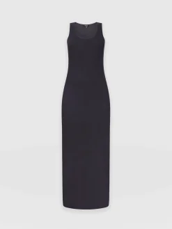 Dresses|Saint and Sofia Sleeveless Rib Dress - Navy