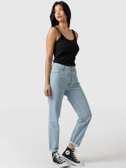 Denim & Jeans|Saint and Sofia Slim Mom Jeans - Pale Blue