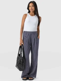 Pants|Saint and Sofia Sloane Pant - Navy Stripe