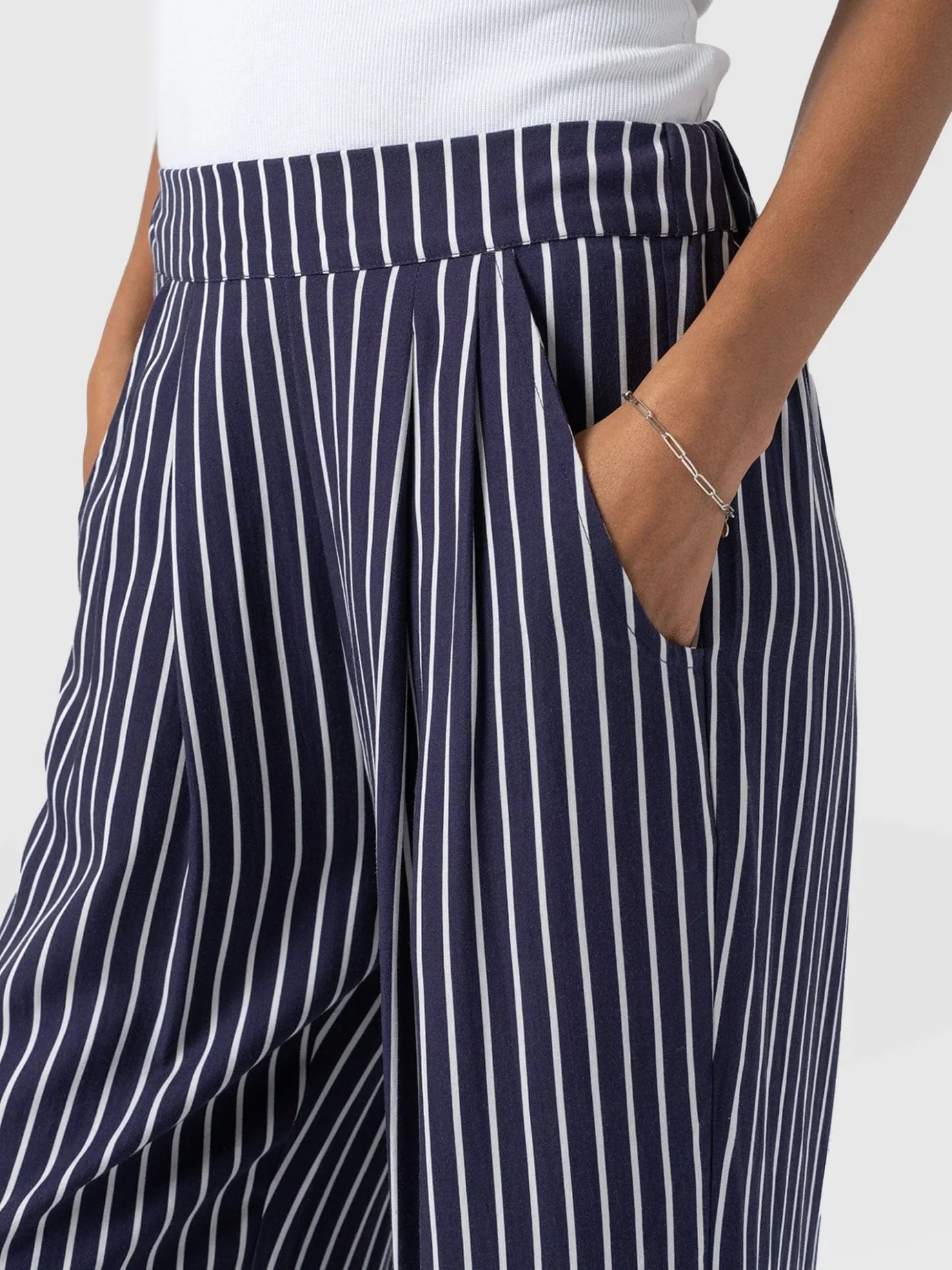 Pants|Saint and Sofia Sloane Pant - Navy Stripe