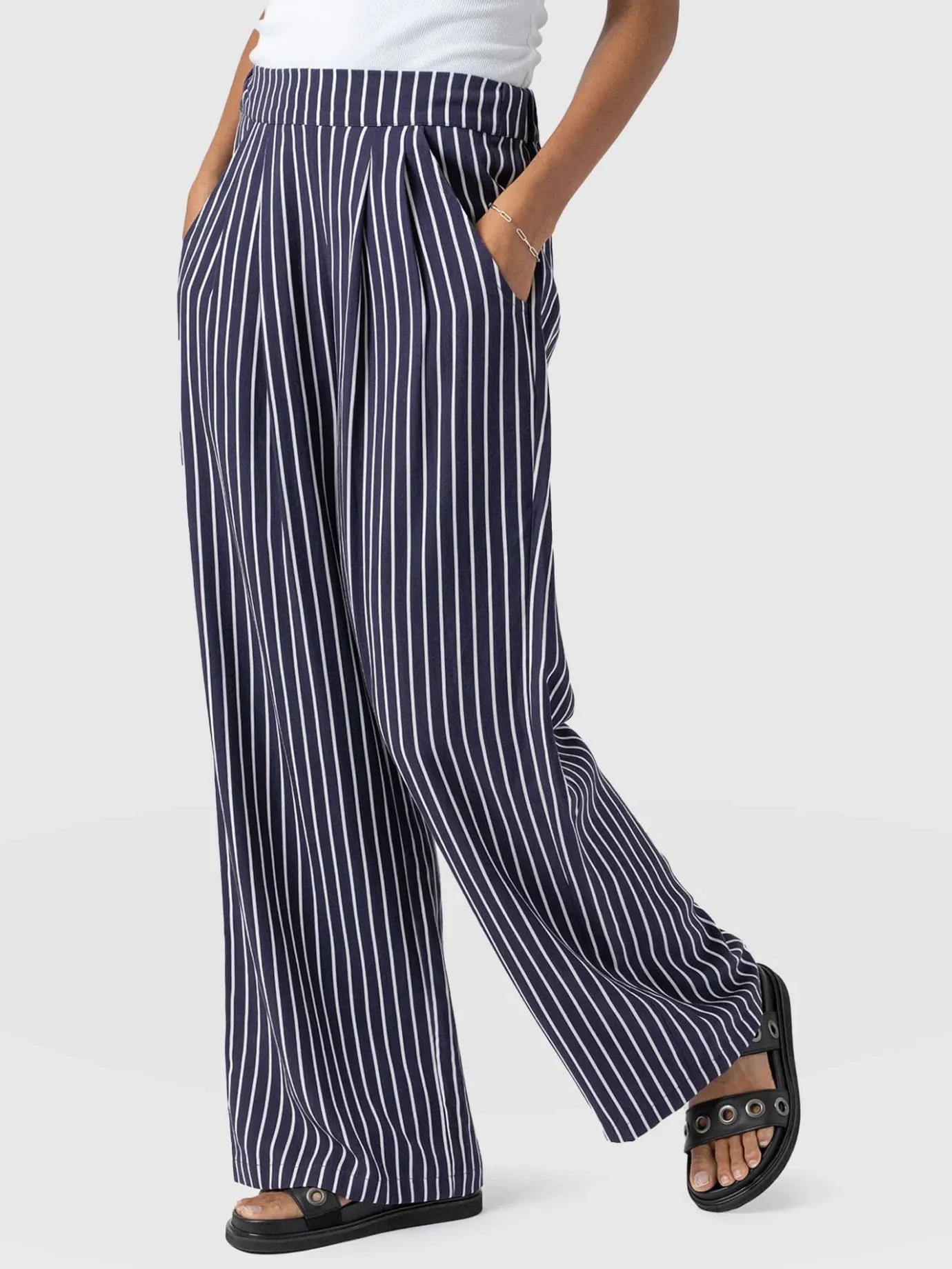 Pants|Saint and Sofia Sloane Pant - Navy Stripe