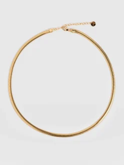 Gold Jewelry|Jewelry|Saint and Sofia Snake Chain Necklace- Gold