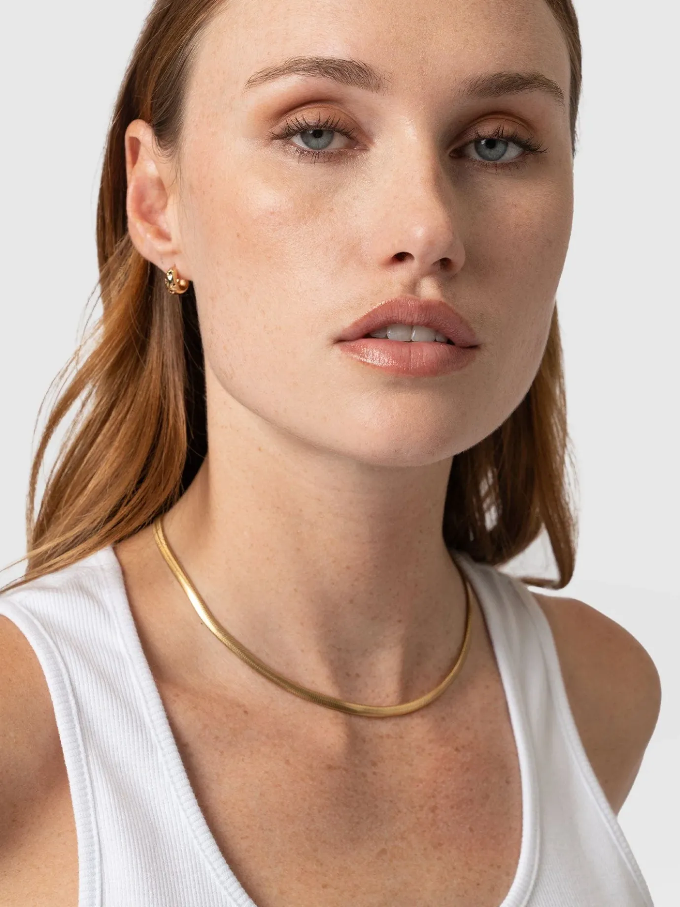Gold Jewelry|Jewelry|Saint and Sofia Snake Chain Necklace- Gold