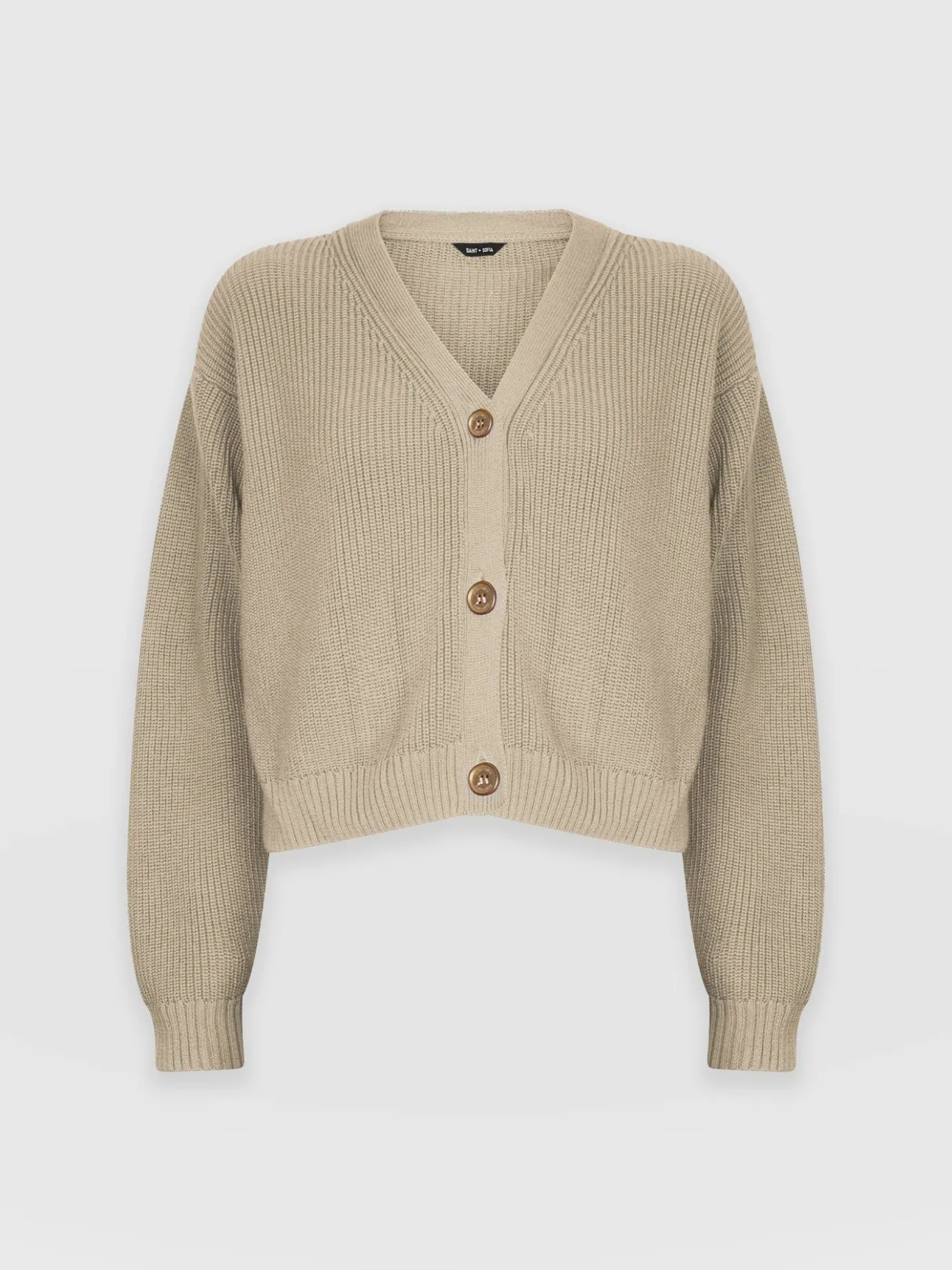 Knitwear|Saint and Sofia Soho Crop Cardigan - Beige