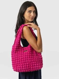 Shoulder Bags|Tote Bags|Saint and Sofia Soho Shoulder Tote Bag - Fuchsia Pink