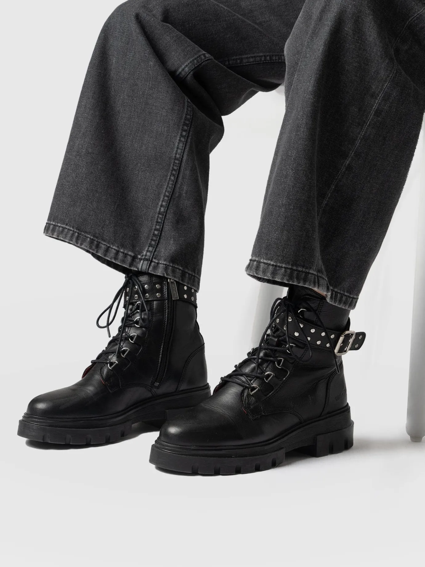 Boots|Shoes|Saint and Sofia Southbank Studded Boot - Black