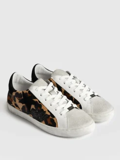 Sneakers|Shoes|Saint and Sofia Spitalfields Sneaker - Leopard/ Star