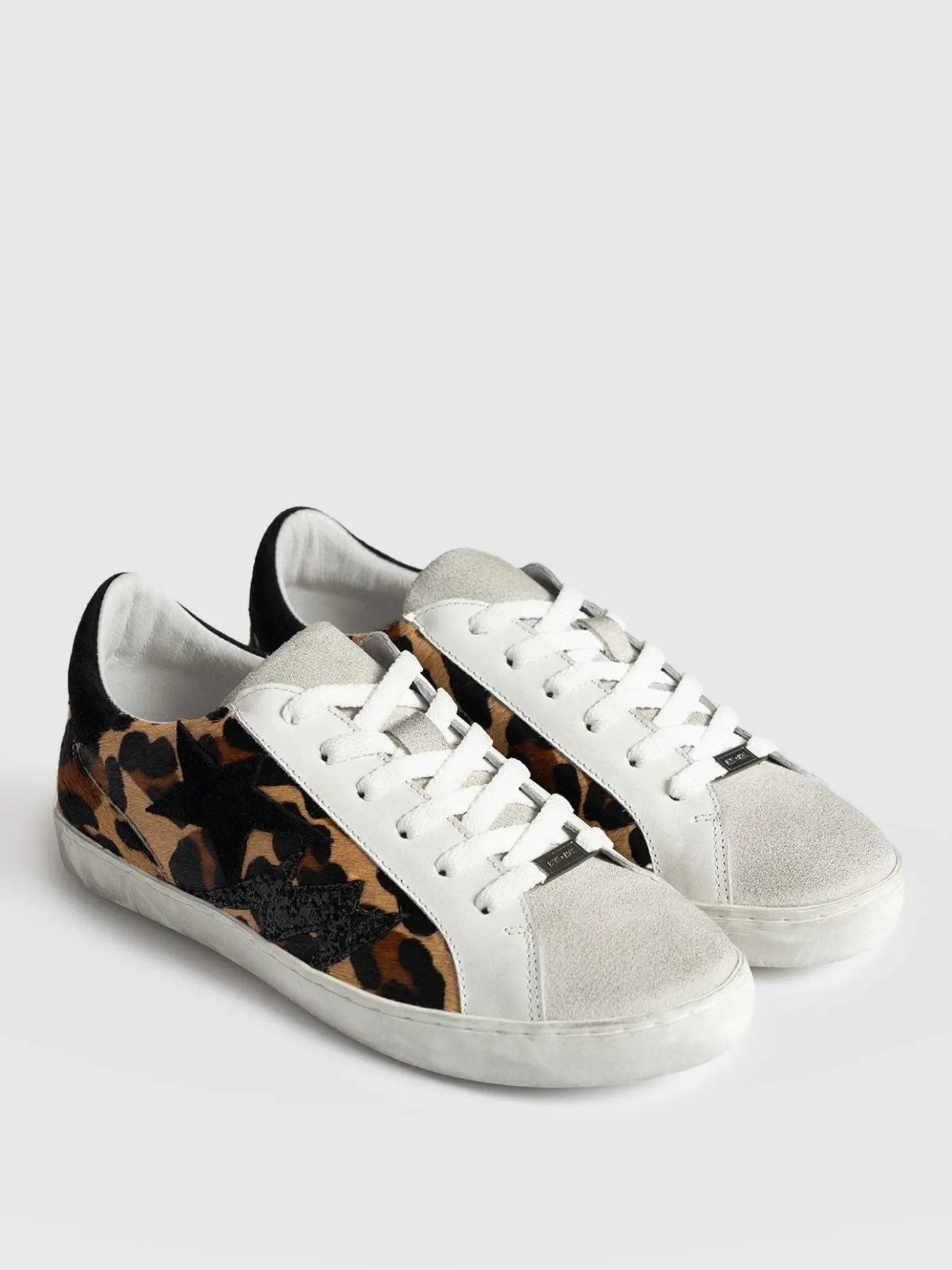 Sneakers|Shoes|Saint and Sofia Spitalfields Sneaker - Leopard/ Star