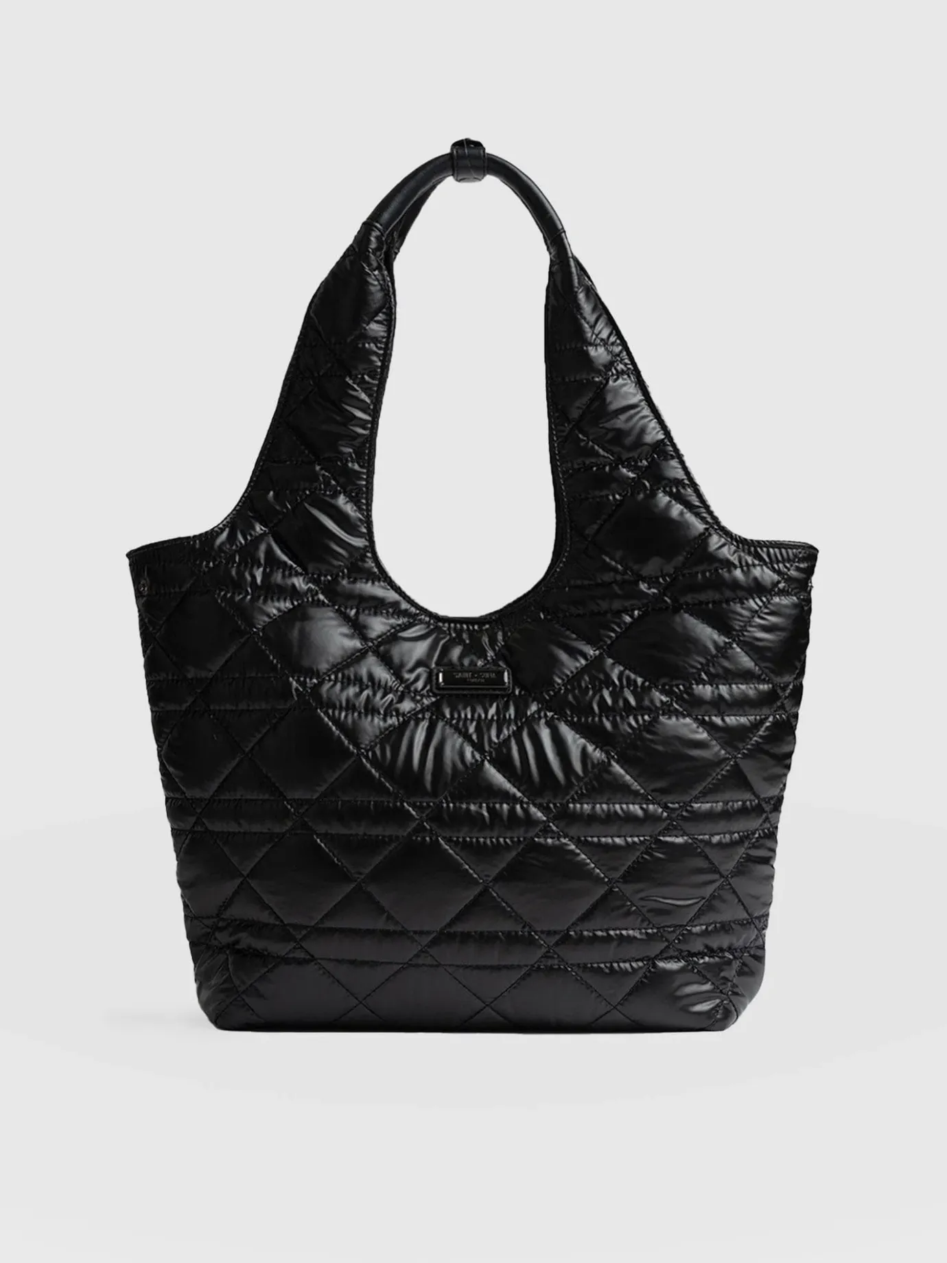Shoulder Bags|Tote Bags|Saint and Sofia Stella Shoulder Tote Bag - Gloss Black
