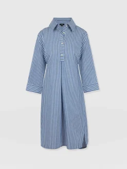 Dresses|Saint and Sofia Stevie Shirt Dress - Blue Stripe