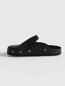 Clogs & Slides|Sandals|Saint and Sofia Studded Clogs - Black