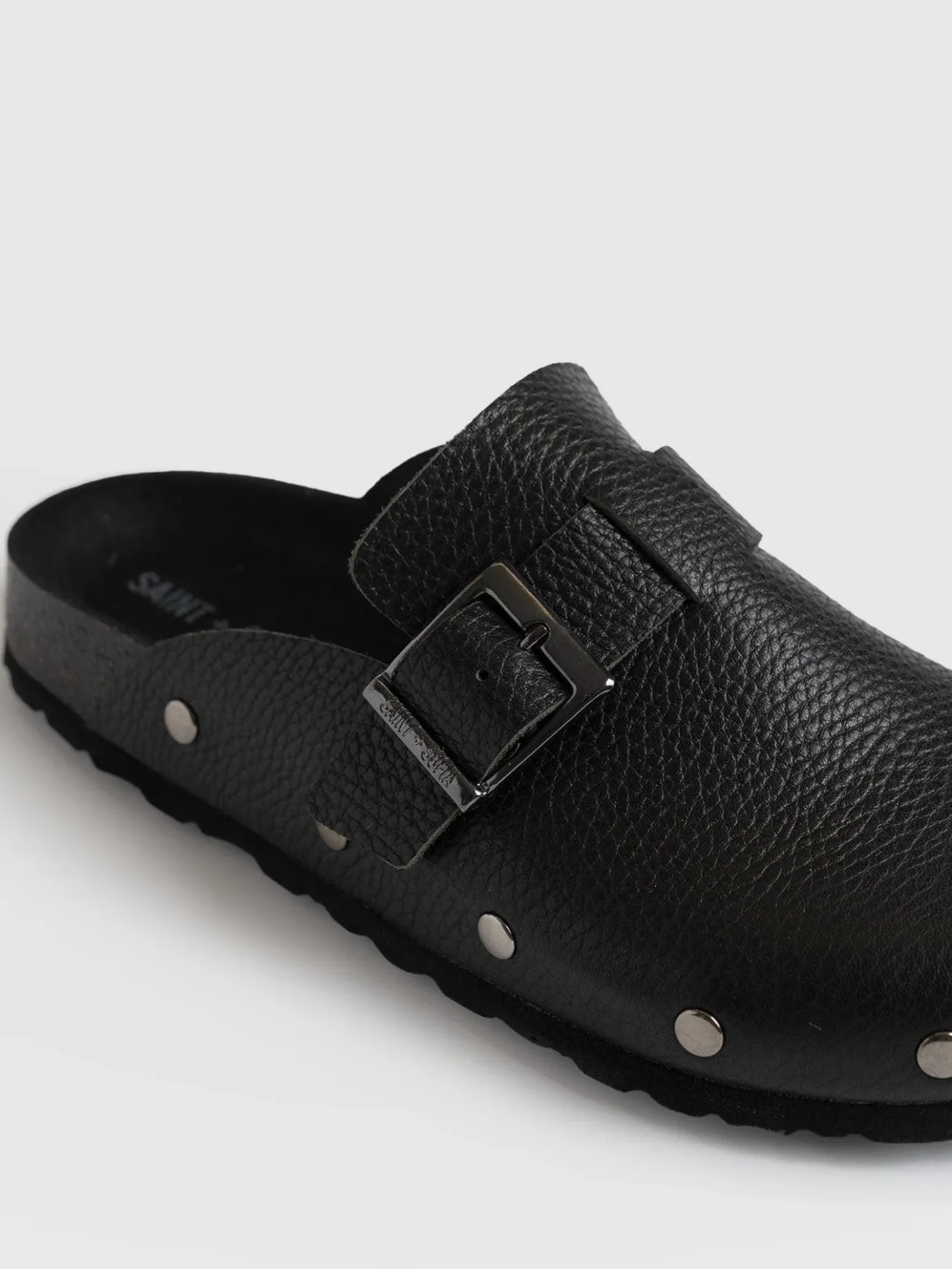 Clogs & Slides|Sandals|Saint and Sofia Studded Clogs - Black