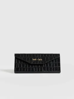 Accessories|Leather|Saint and Sofia Sunglasses Case - Black Croc