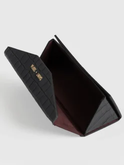 Accessories|Leather|Saint and Sofia Sunglasses Case - Black Croc