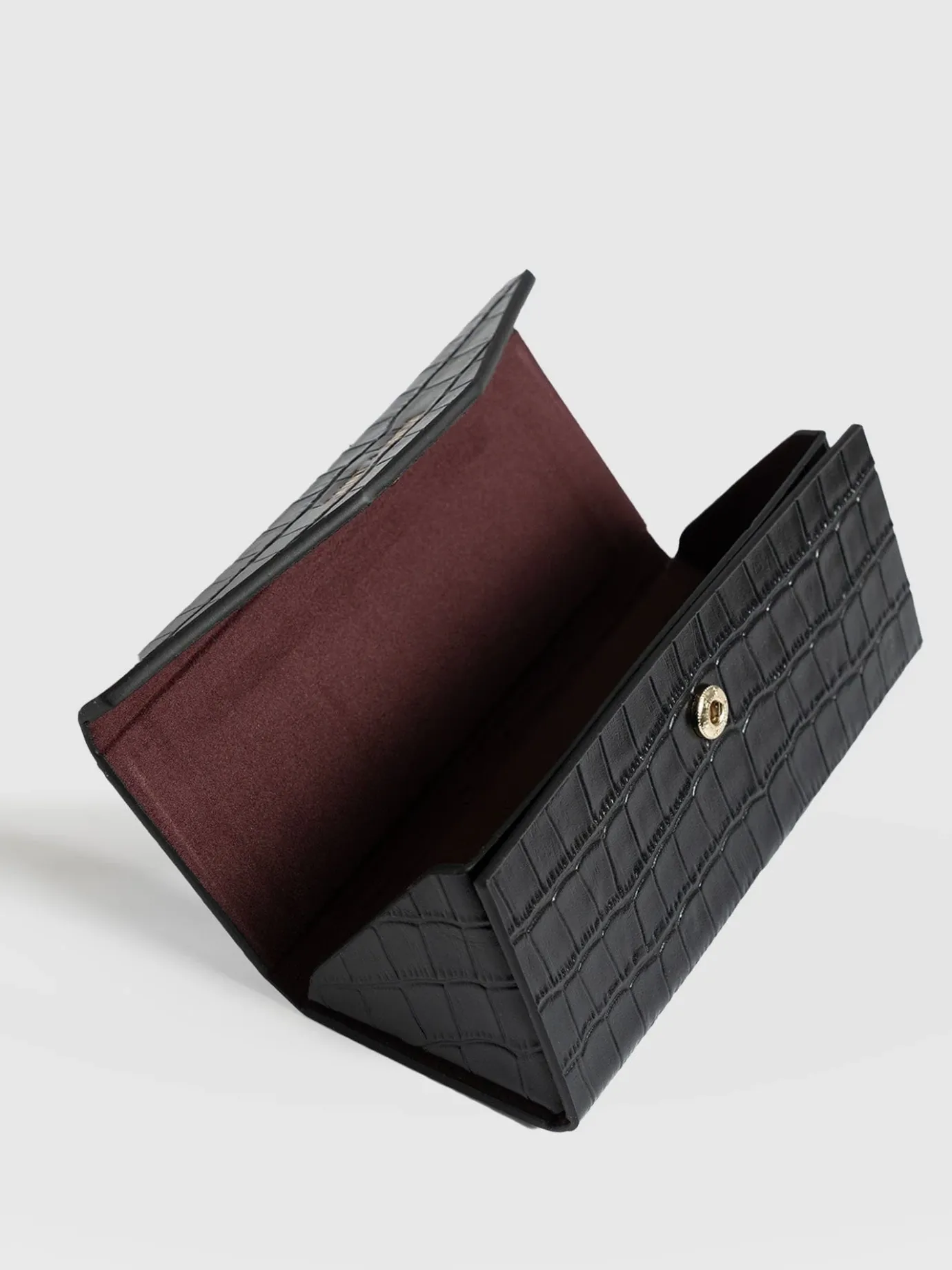 Accessories|Leather|Saint and Sofia Sunglasses Case - Black Croc